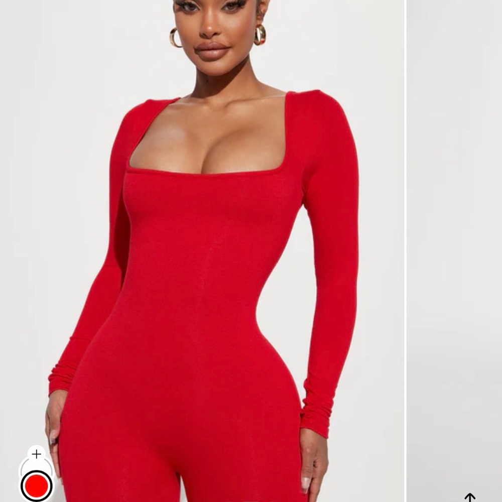 Sasha smoothed snatched Jumpsuit- Red Backless Dress - Picture 2 of 4